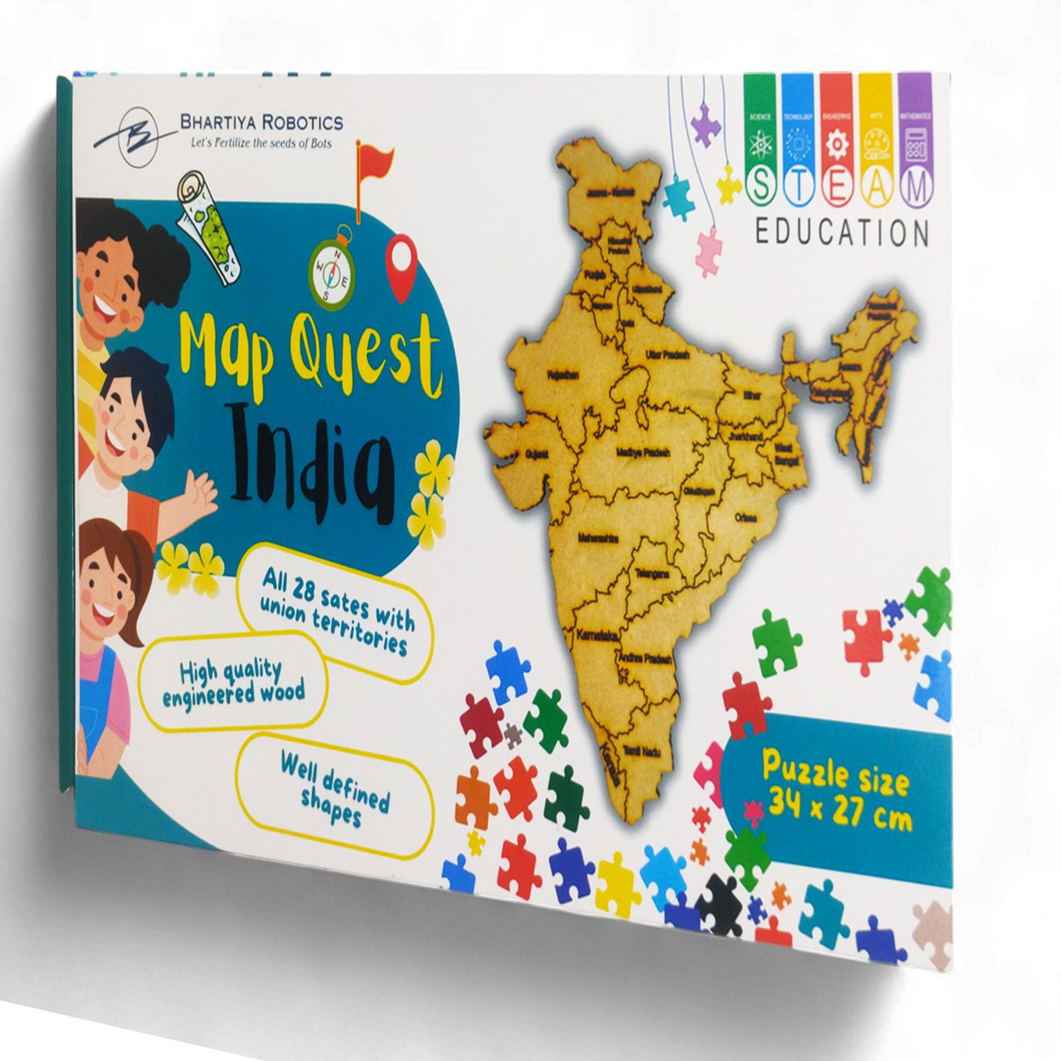 Best Learning Toy for Kids with States,Capitals,Monuments & Educational Puzzle