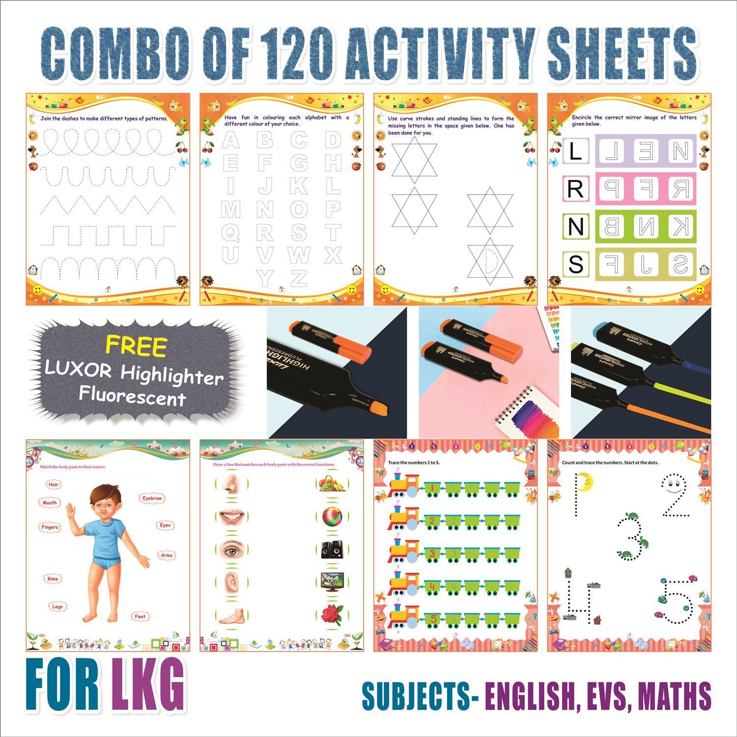 LKG Activity Sheets (120 Pages)|Learning & Creativity|With Highlighter-image-40