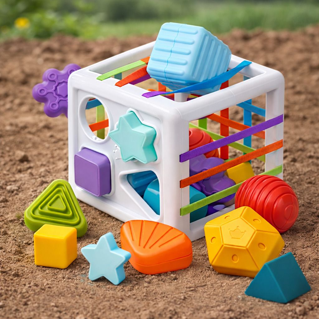 Montessori Baby Shape Sorter Cube | Soft Silicone Learning Toy for Toddlers-image-47