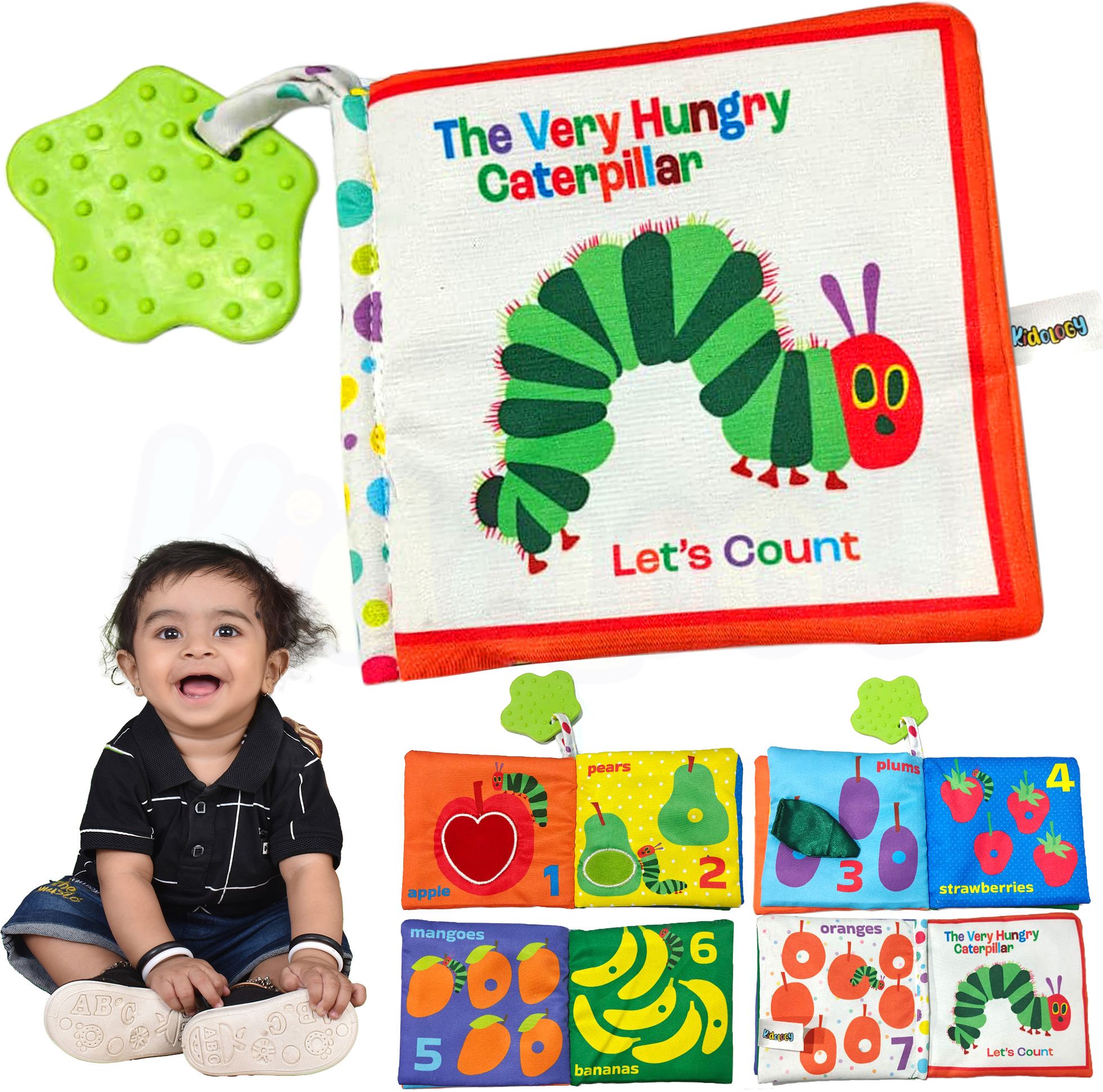 kidology Soft Cloth Baby Learning Book with Colorful Fruits & Numbers-picture-10
