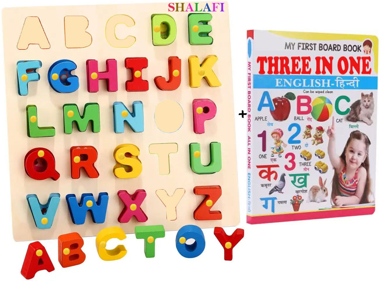 Capital Alphabets Letters Learning Educational Puzzle Toy Board for Kids+Book-image-29