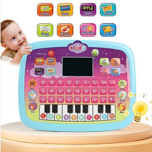 Educational Learning Kids Laptop Computer Plus Piano with led Screen Music Toy-image-12