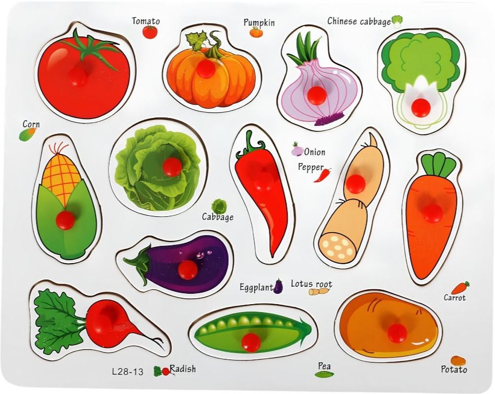 alornor Wooden Vegetable Knob Board for Kids Early Learning Educational Toy-484-picture-40