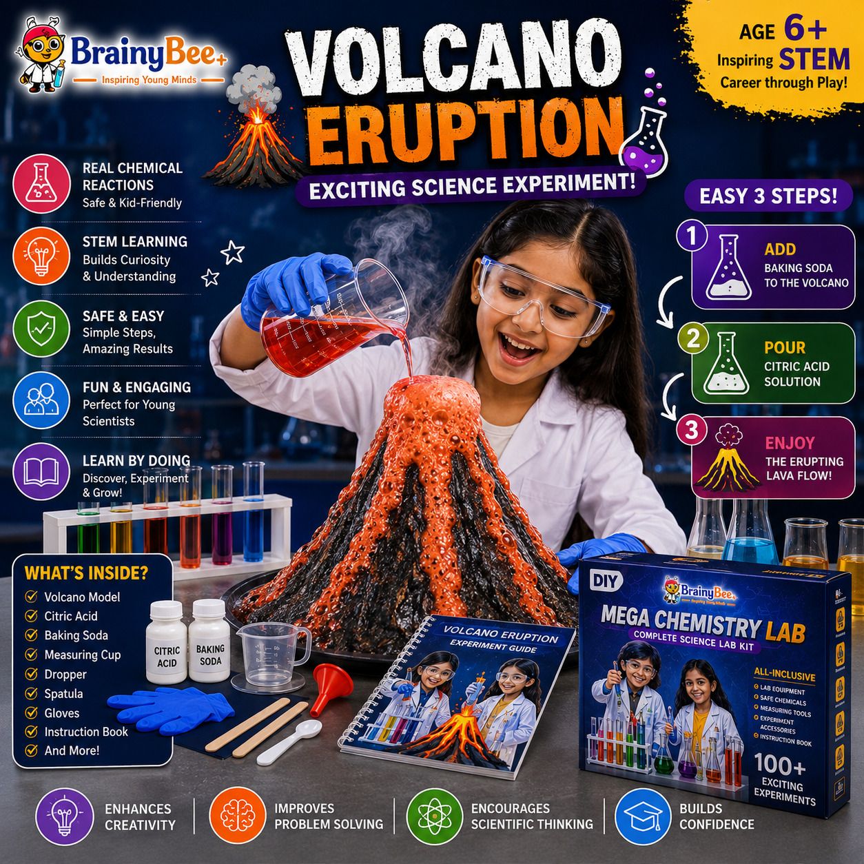 Kit for Kids 100 Science Experiments Chemistry & Learning Lab Set (Multicolor)-image-20