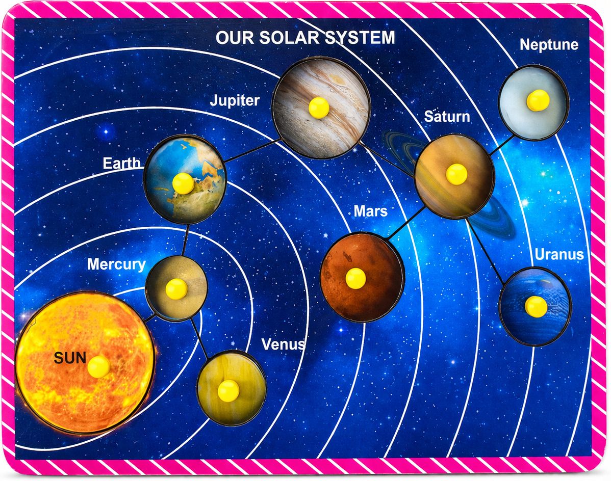 Our Solar System" Wooden Peg Puzzle Board-image-37