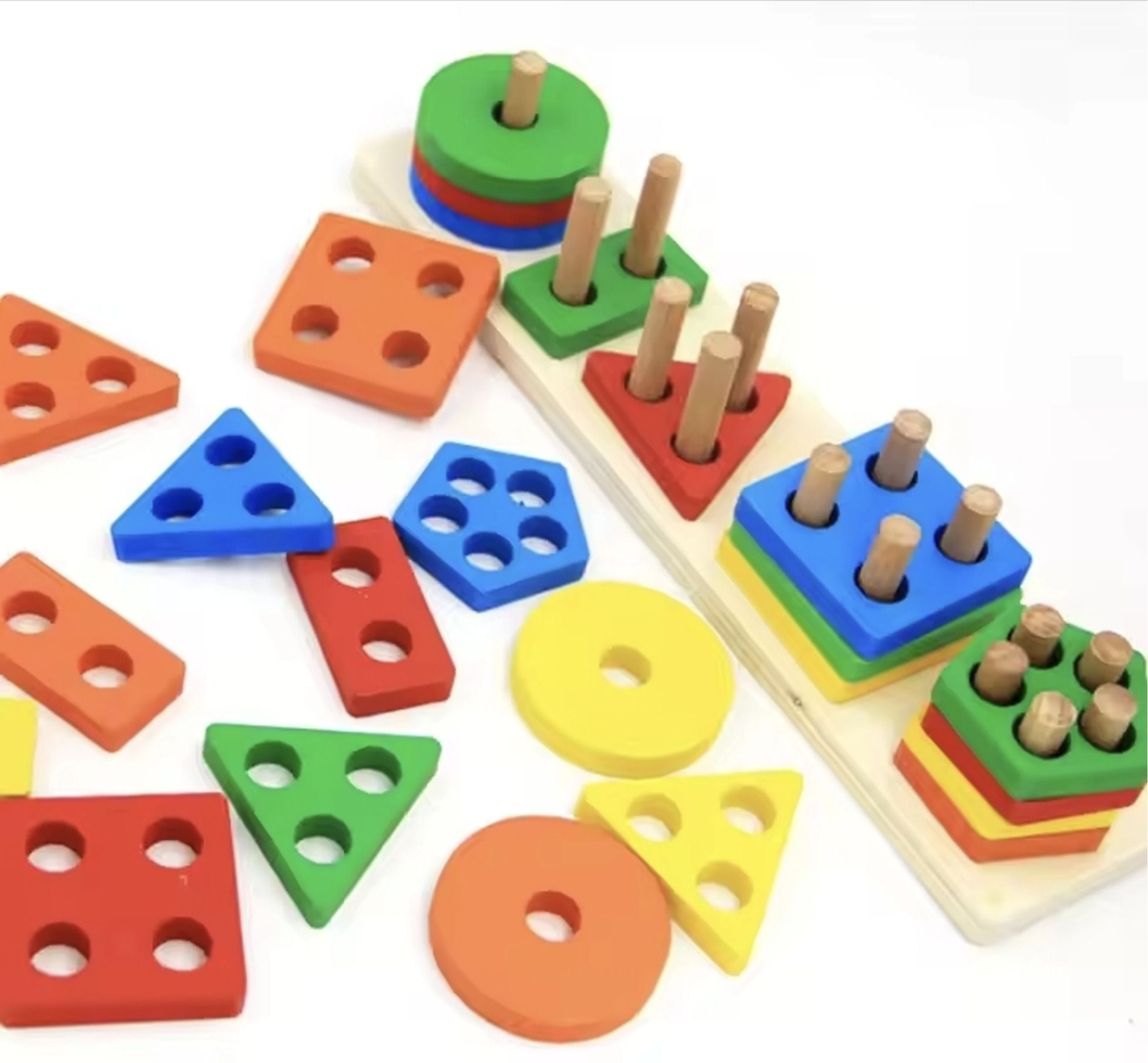 munishh Wooden Geometric Shape Sorting Puzzle | Montessori Stacking & Matching Toy-picture-27