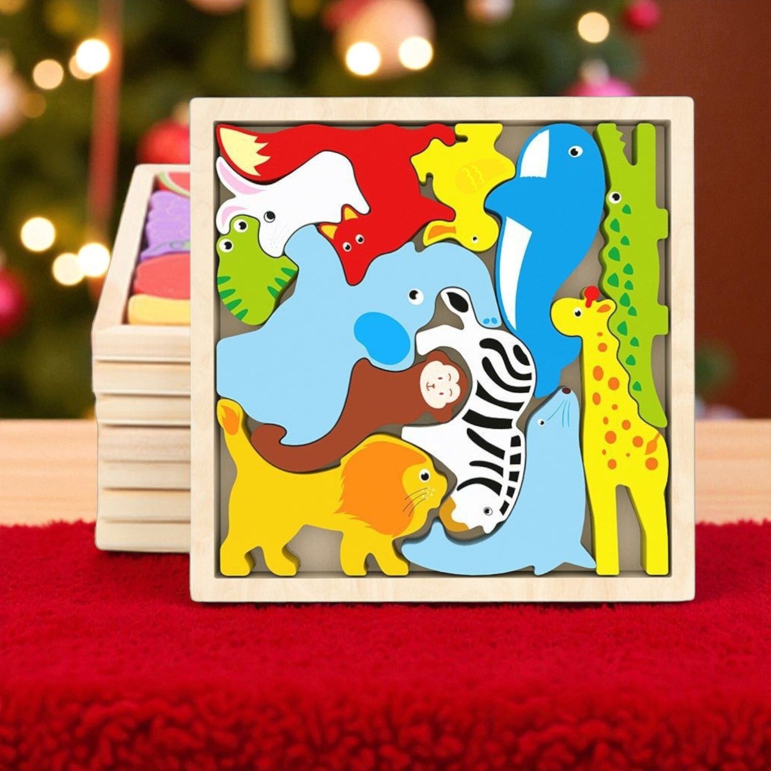 Multicolor Wooden Animal Puzzle – Fun & Educational Toy for Kids W5-image-37