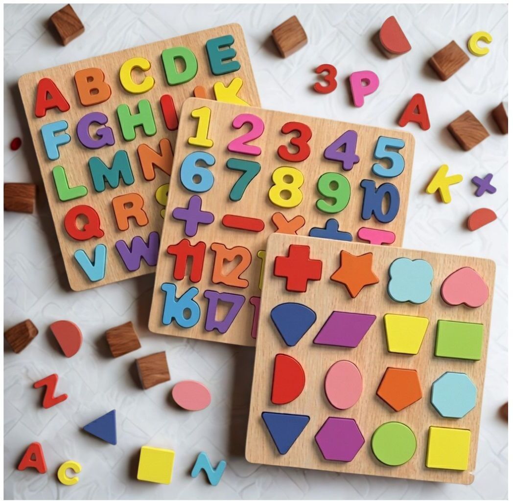 Wooden Educational Learning Board ABC Number Shape Puzzle for Kids B1T723-image-28