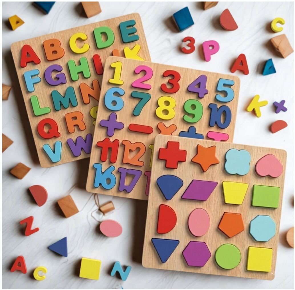 beauty bright Preschool Wooden Alphabet Number Shape Puzzle Board Learning Toy B1T725-picture-33