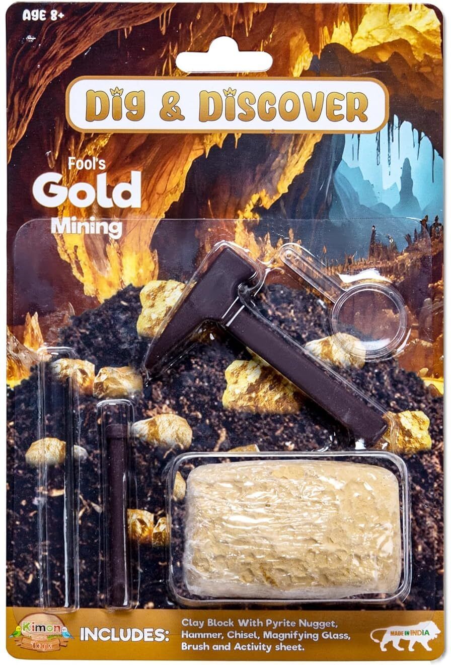kimon toys Dig & Discover Fool's Gold Excavation Kit Pyrite Nugget Fun Toys for Kids-picture-23