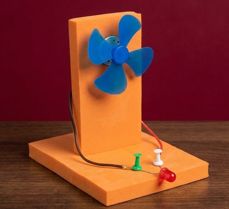 erhindia Windmill LED Light Working Model DIY STEM Science Project Kit for School Kids-picture-20