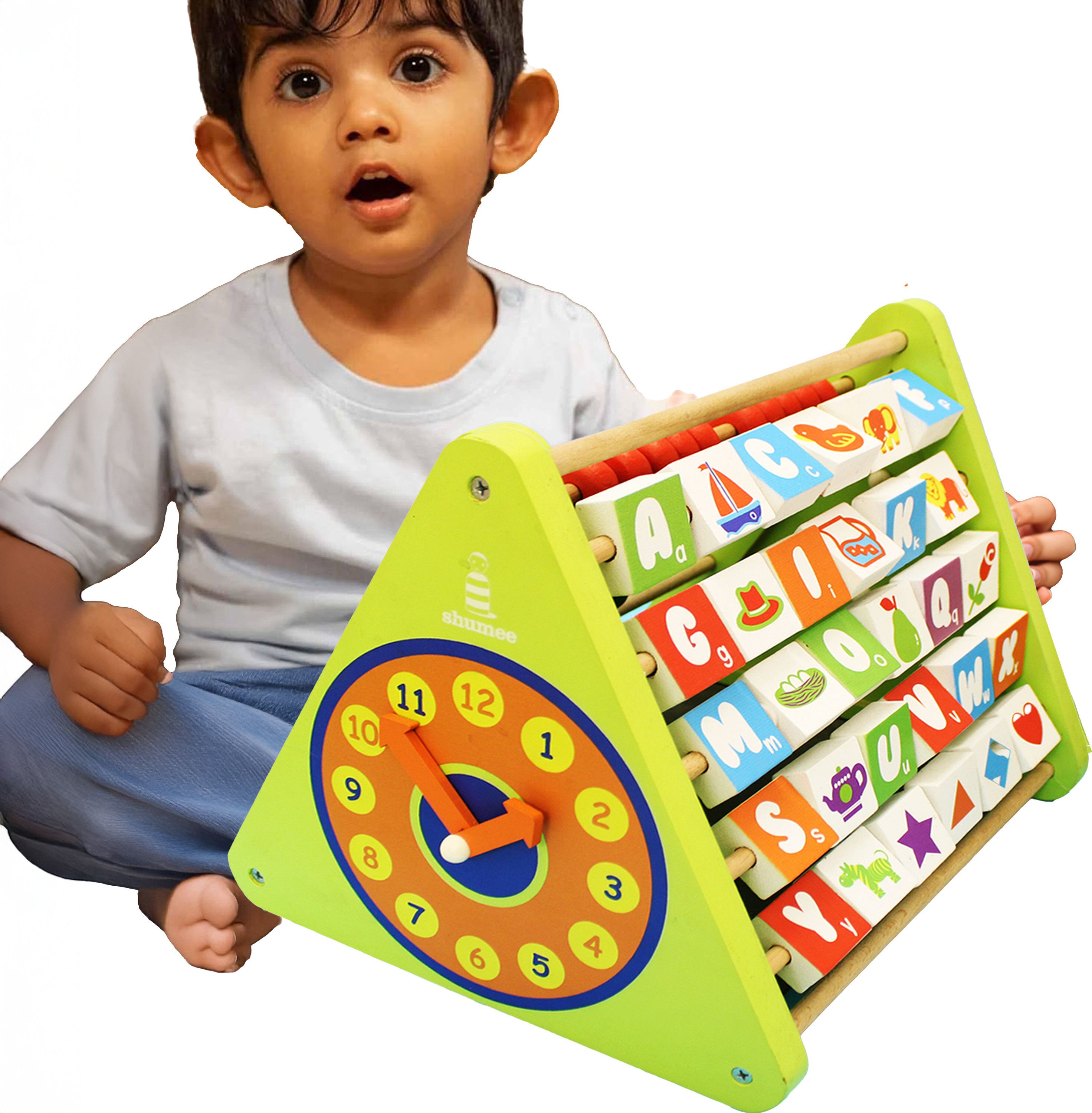 5-in-1 STEM Activity Triangle for kids with ABCD, Counting & Telling Time-image-25