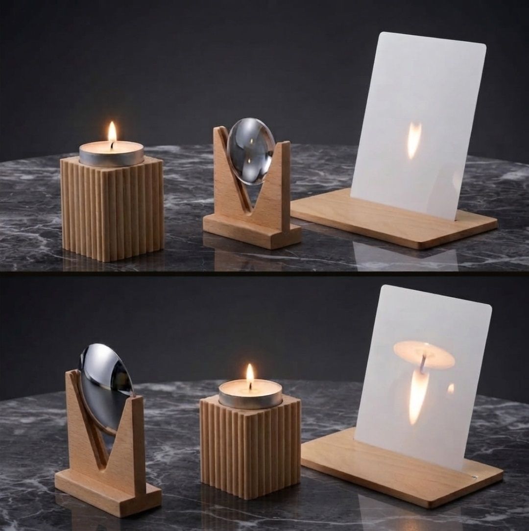 erhindia DIY 2 Inch Convex Lens & Concave Mirror Candle Experiment Kit Focal Length -30cm-picture-5