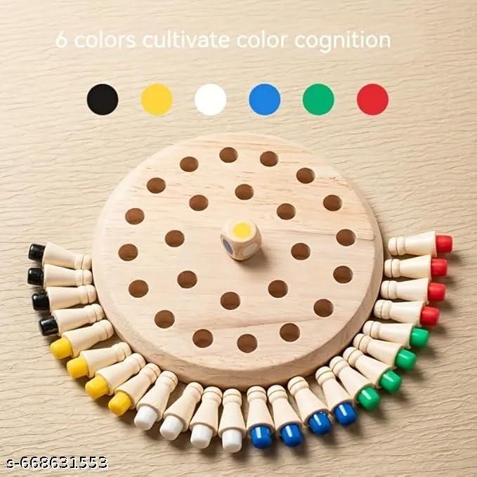 Wooden Color Matching Memory Chess Game with Dice for Kids 16cm-image-17