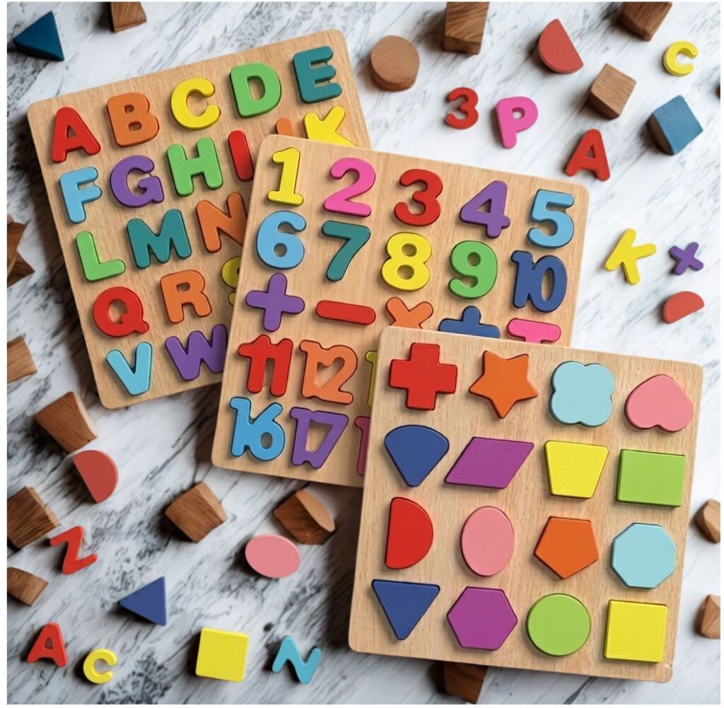 beauty bright Kids Wooden Learning Puzzle Board ABC Number Shape Educational Toy B1T730-picture-18