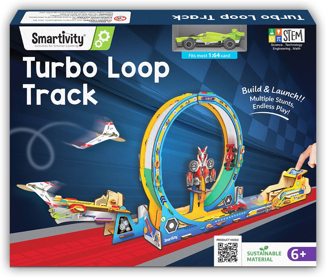 smartivity High-Speed Race Car Track with Loop for Kids 6-12 Years | 3in1- Car-Loop-Plane-picture-32