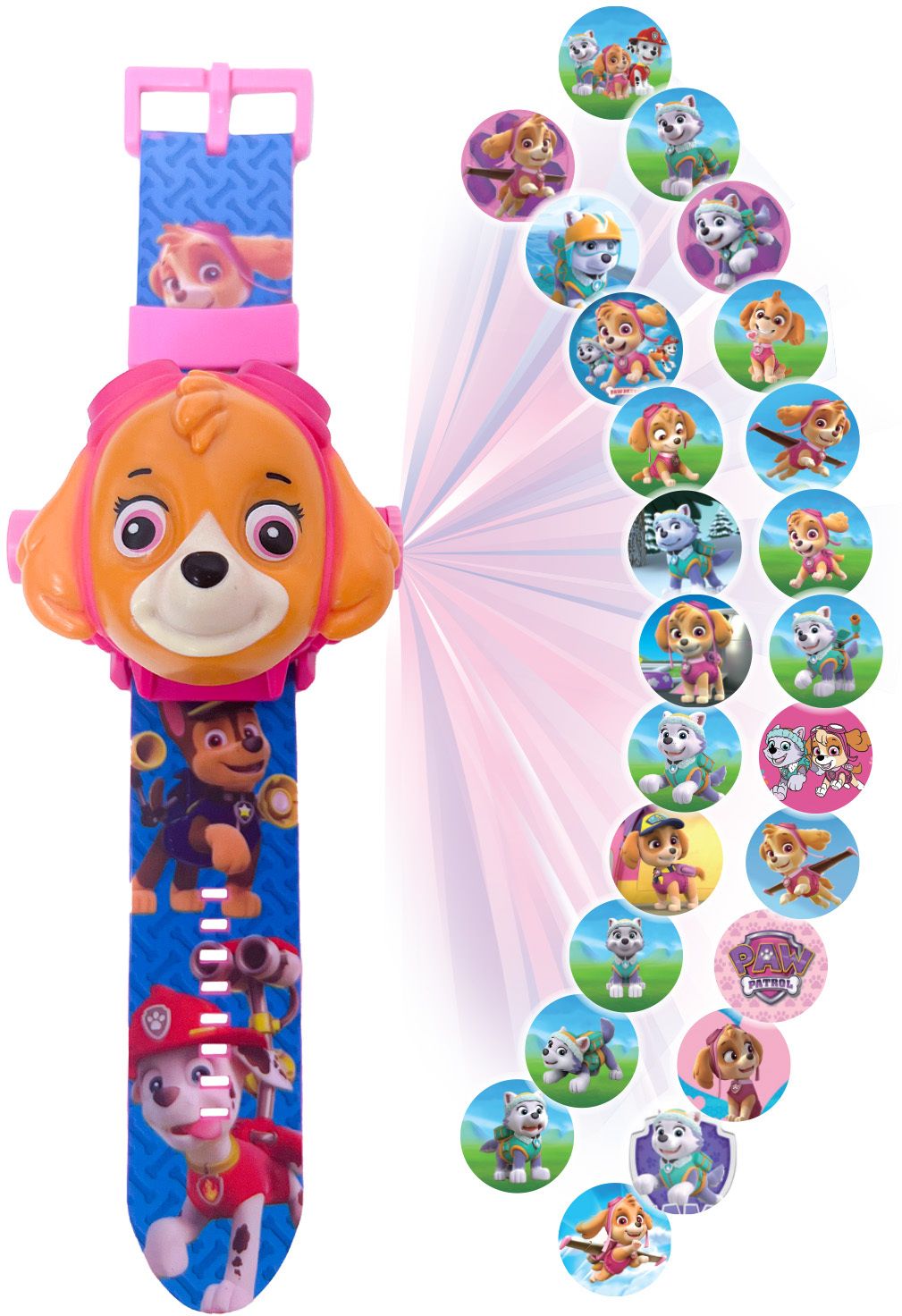 wembley Paw Patrol Digital Projector Watch for Kids Unbreakable Case Gift Watch (Skye)-picture-5