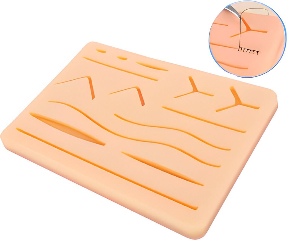 Silicone Suture Practice Pad | Reusable with 3 Layers (Human skin, Fat, Muscle)