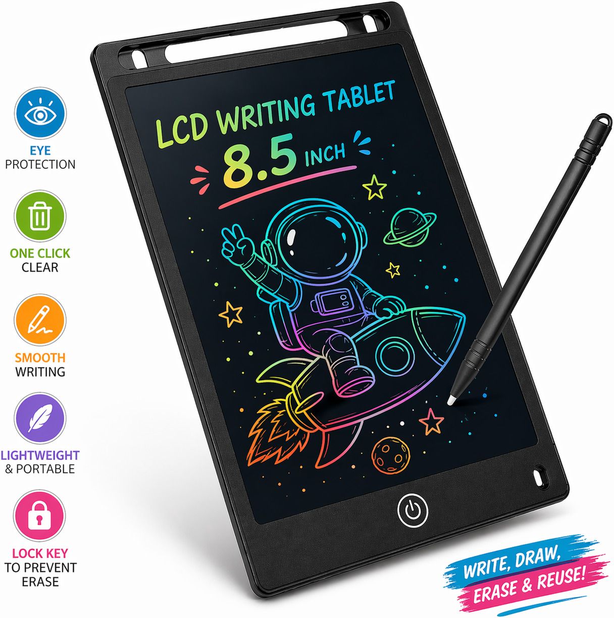 8.5 Inch LCD Writing Tablet for Kids Drawing Pad E-Writer Reusable Board-image-20