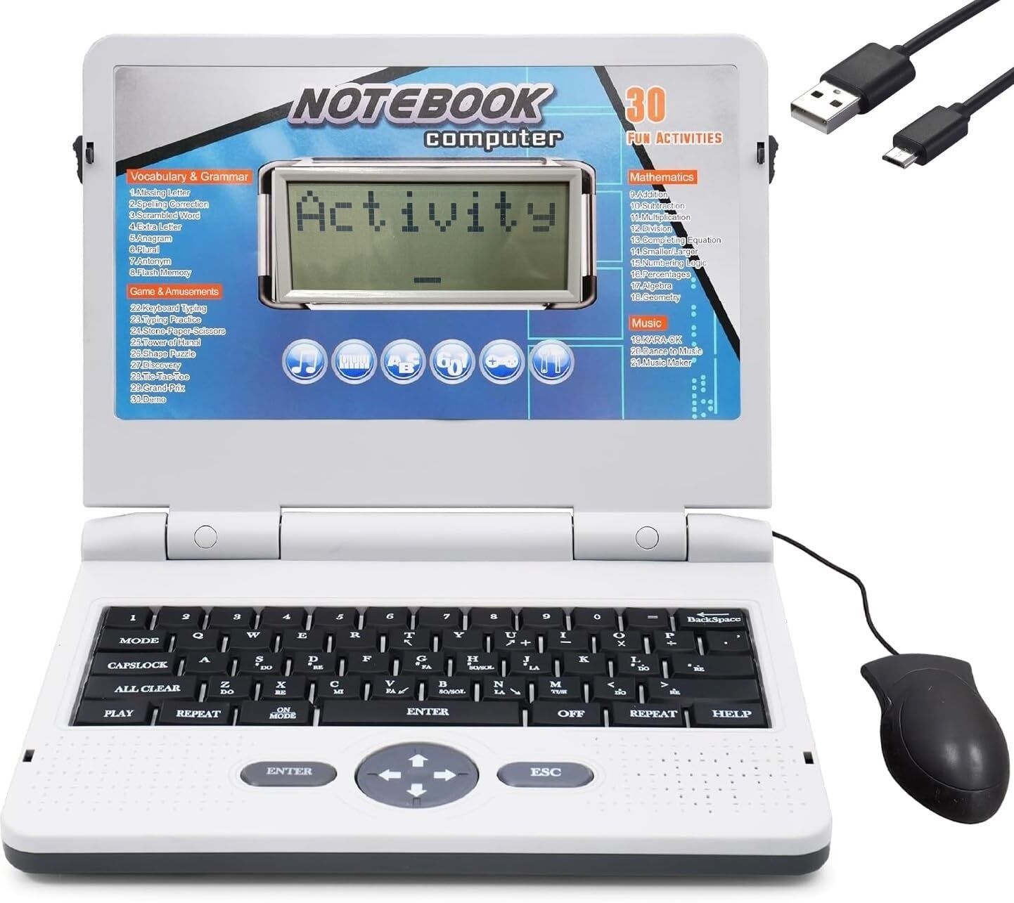 Plug & Play NotComputer Toy with 30 Fun Activities