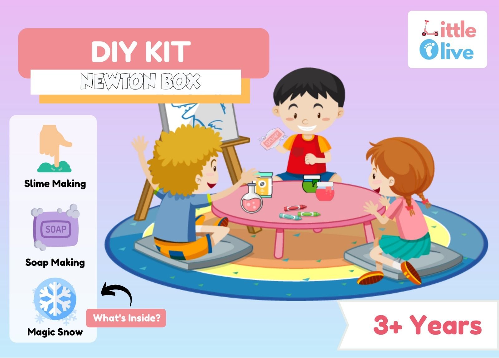 Newton Box 3 in 1 Learning Gift Set | DIY Kit - Slime Soap Making Magic Snow