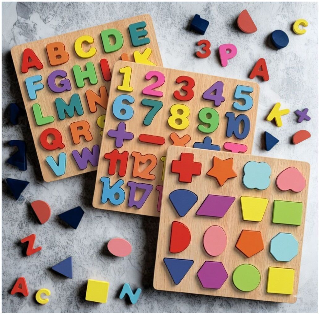 beauty bright Kids Wooden Learning Puzzle Board ABC Number Shape Educational Toy B1T725-picture-9