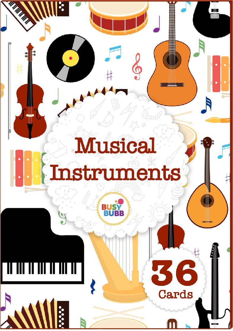 Musical Instruments Flash Cards | 36 Laminated Cards