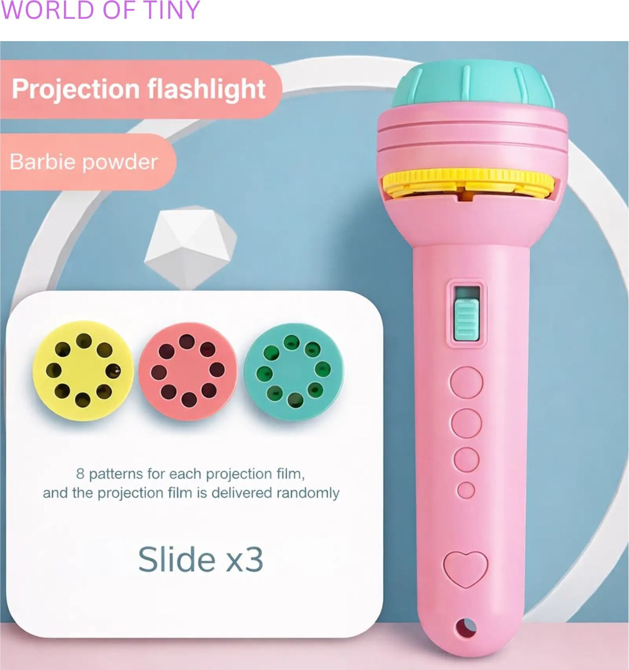 Kids Story Projector Flashlight with 3 Pattern Slides-image-1