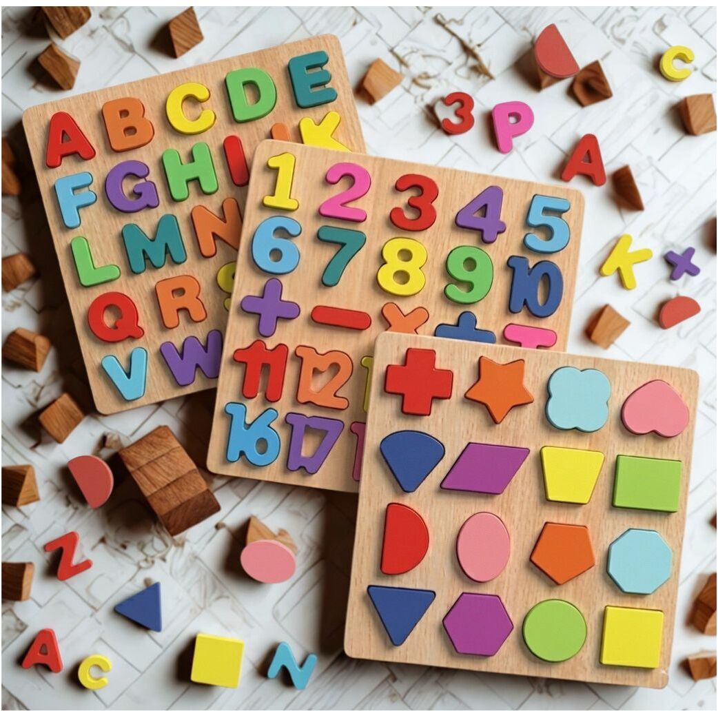 beauty bright Preschool Wooden Alphabet Number Shape Puzzle Board Learning Toy B1T721-picture-47