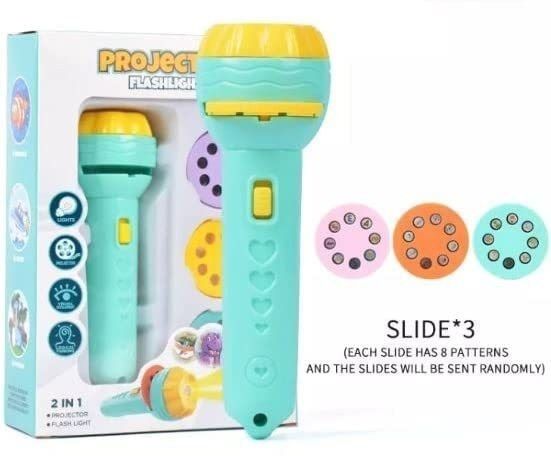 Mini Slide Projector Flashlight Torch, Kids Projection Light Toy