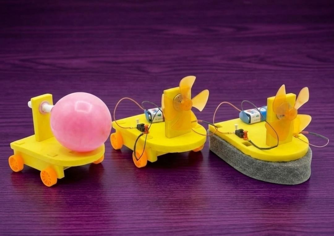 erhindia DIY 3 in 1 Air Powered Car Wind Boat Educational STEM Learning Project-picture-5