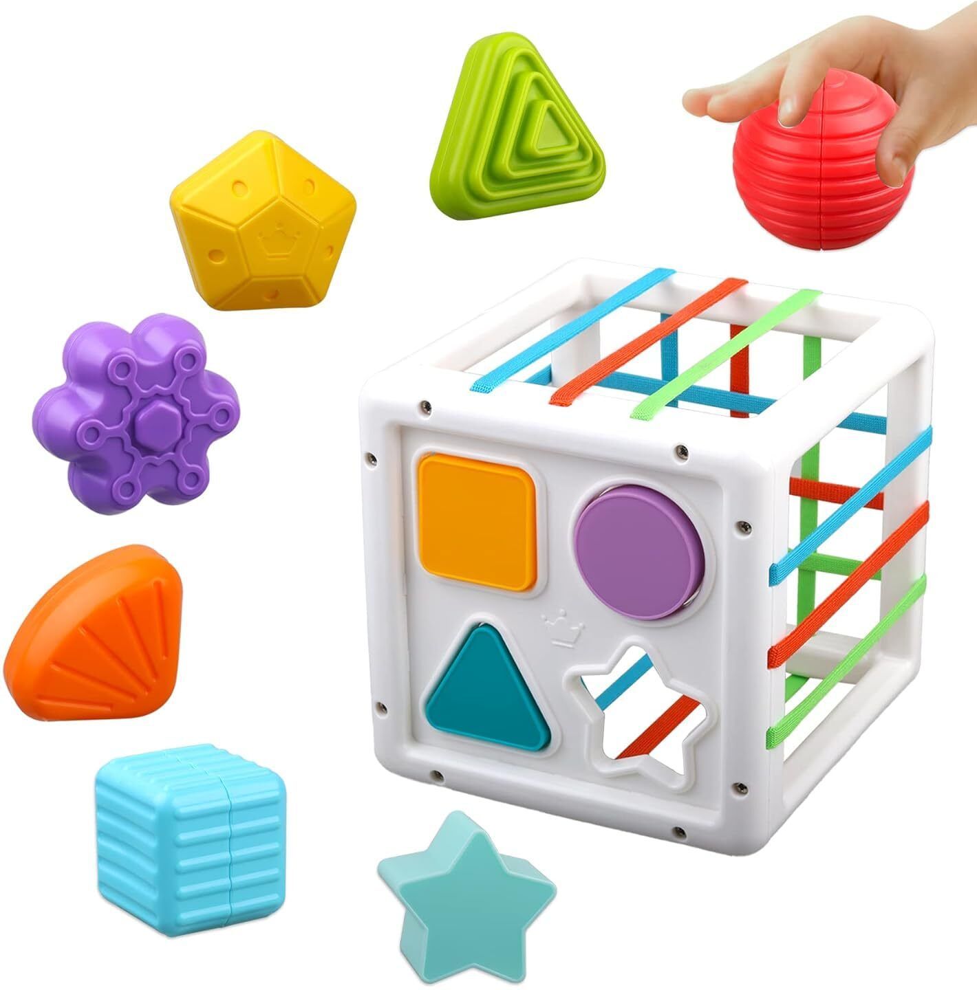 countrylink Baby Shape Sorting Montessori Sensory Toy with Block Colorful Cube & Alphabets-picture-34