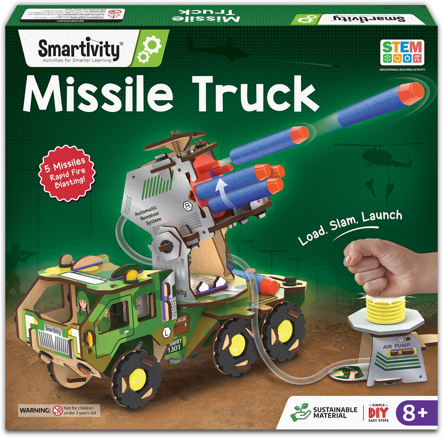 DIY Military Missile Truck Toy with Rotating Launcher best gift for Kids 6+ Year