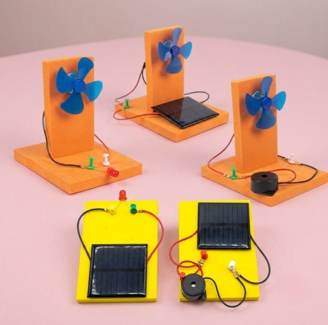 erhindia 5 in 1 DIY Solar Panel Windmill STEM Kit Science Project Working Model Students-picture-24