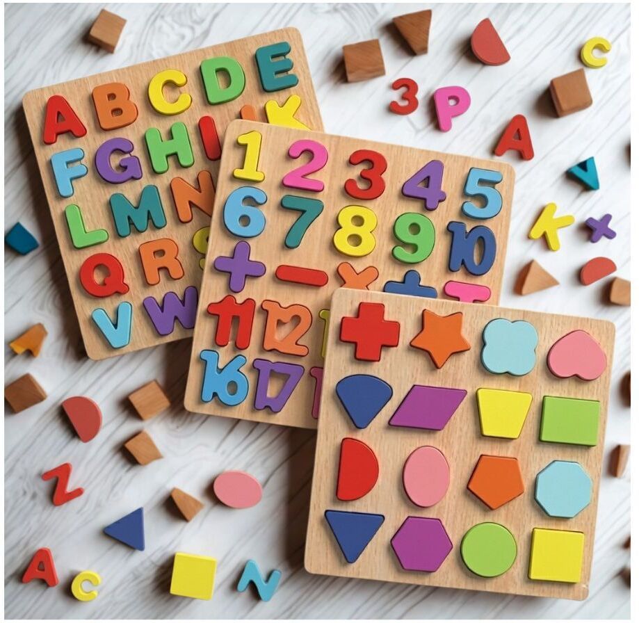 beauty bright WoodenEducational LearningPuzzleBoard AlphabetNumberShape Activity ToyKids WD550-picture-13