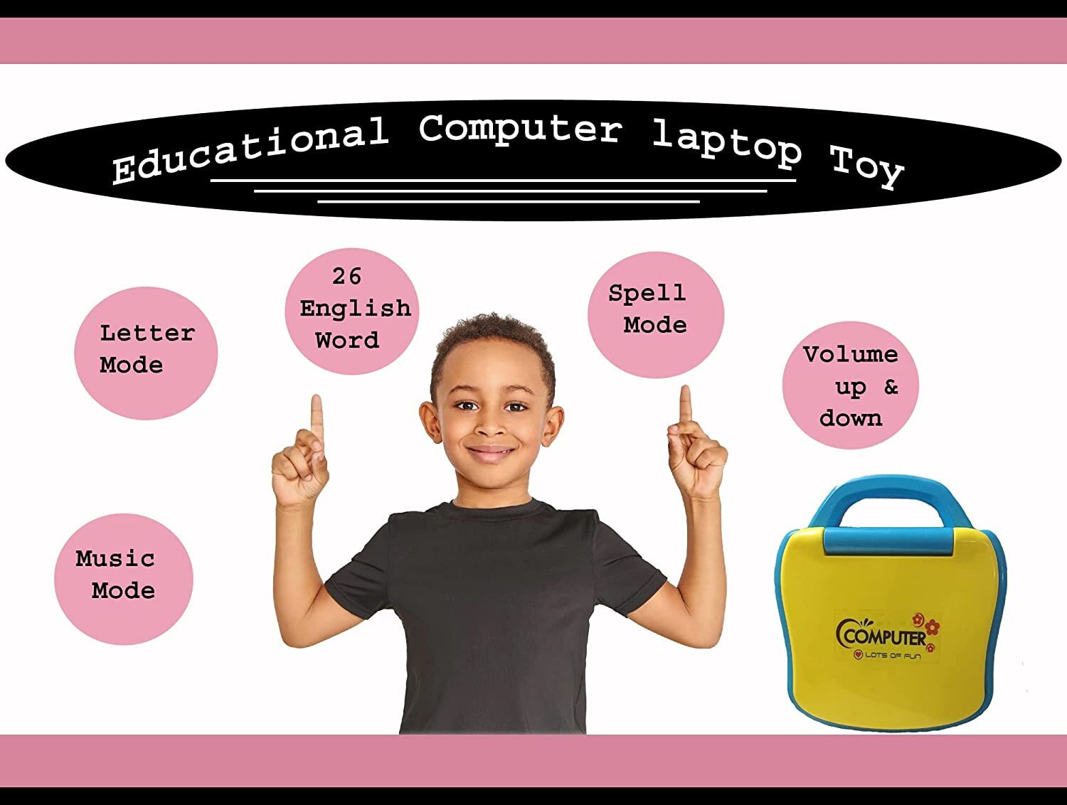 mega star Educational Laptop Computer for Kids - Convenient Learning Alphabet and Numbers image 1