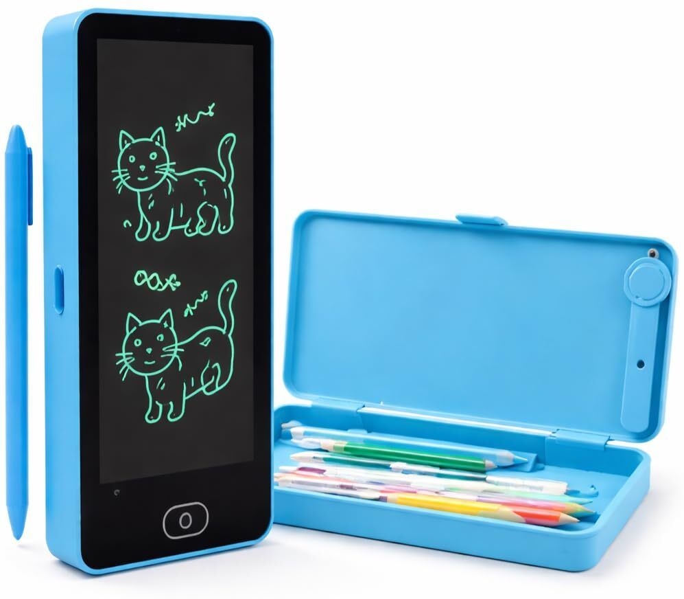 LCD Writing pencil box 2-in-1 Pencil Box with LCD Writing Screen (Random Color) LCD Display for drawing Art Plastic Pencil Box-image-4