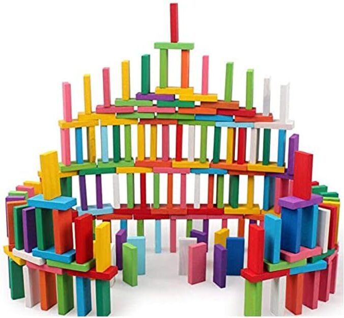 Wooden Building Blocks for Kids Educational Board Game Domino Set 120Pcs-image-36