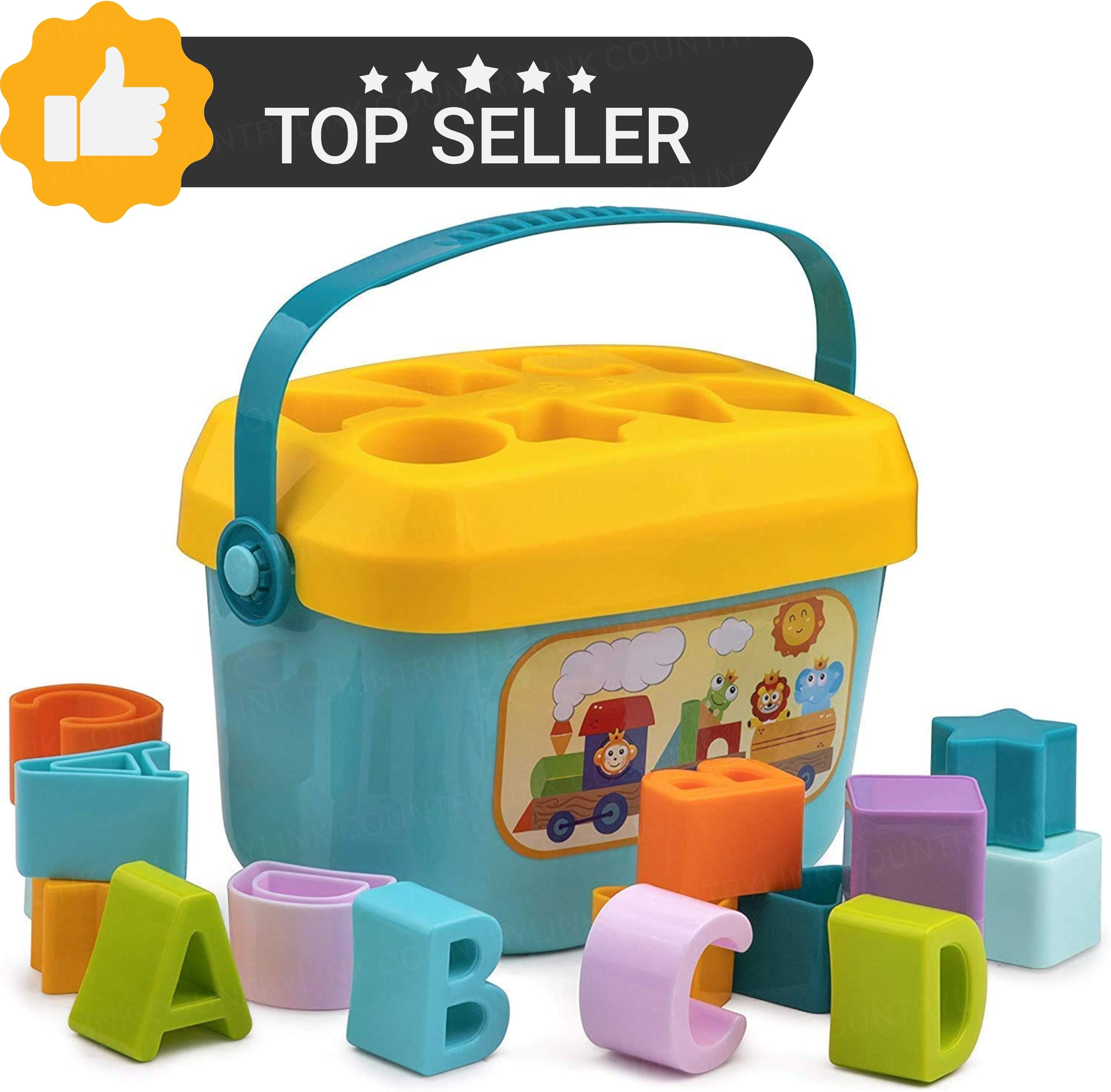 countrylink Baby First ABCD Shape Sorter Bucket Educational Brain Skill Development Toy-picture-27