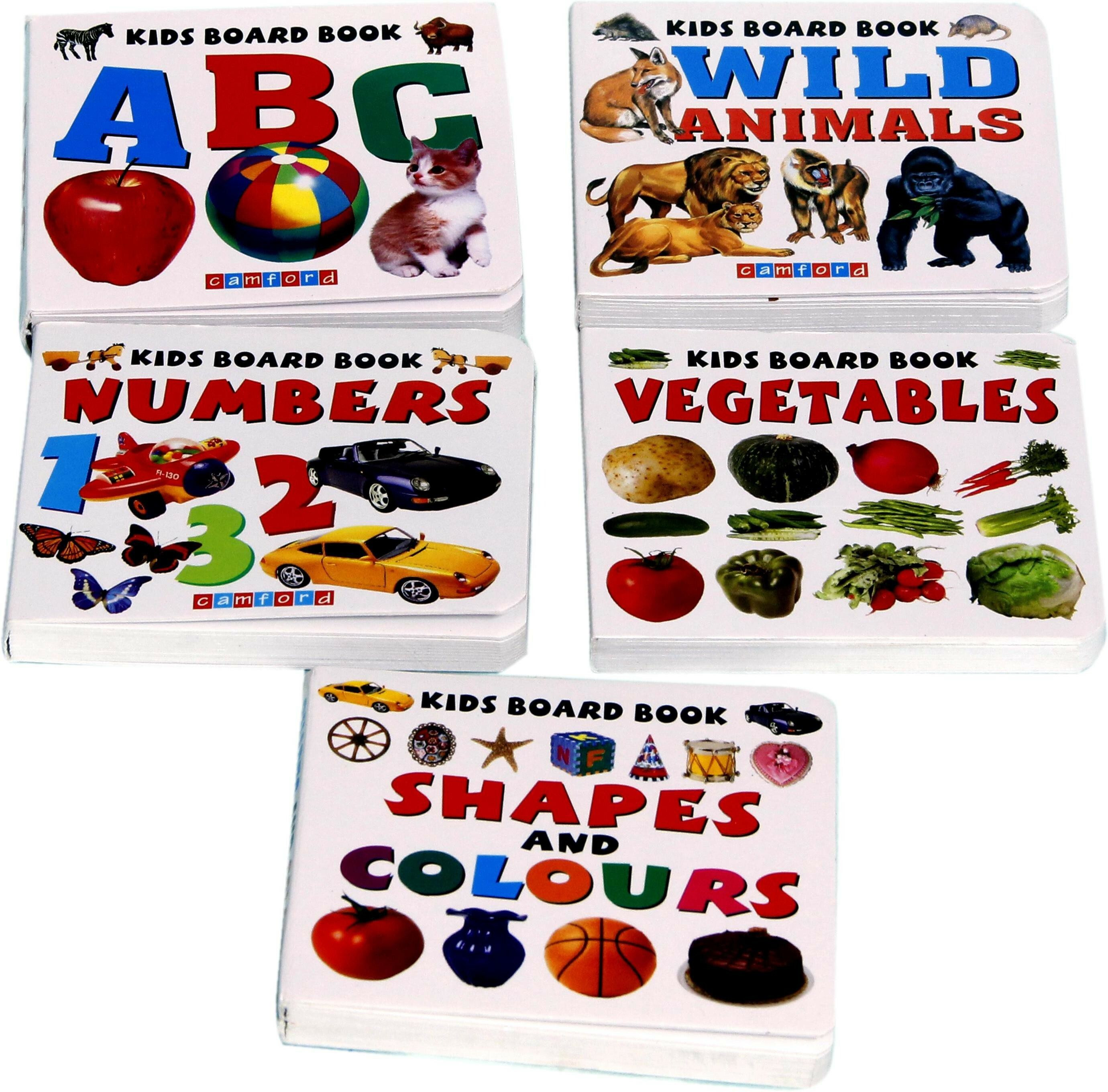 homeshopeez Mini Pocket Books MP - Alphabets, Wild Animals, Numbers 1-20, Vegetables, Shapes & Colours image 1