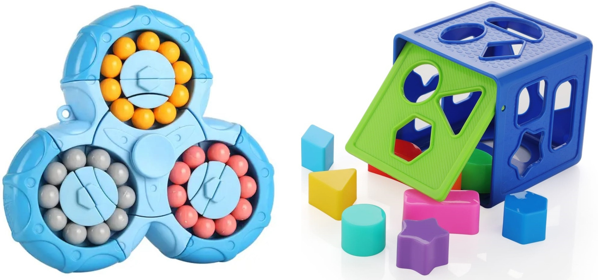 toy heaven Magical Bean Puzzle Toy for Kids Multicolour Shape Sorter Cube with 18 Shapes image 1