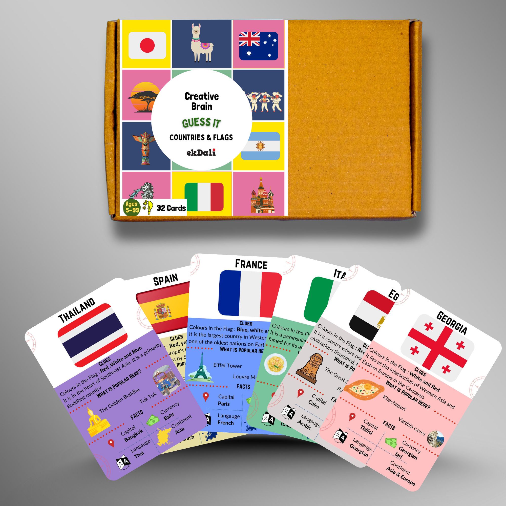 ekdali Flag Fun: Educational Flashcards Featuring World Country Flags - 32 cards-picture-12