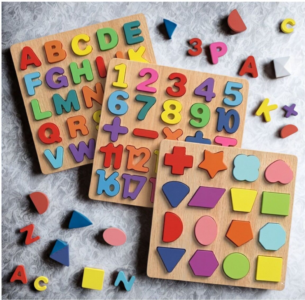 beauty bright Educational Wooden Puzzle Board for Kids Alphabet Number Shape Activity WD-600-picture-20