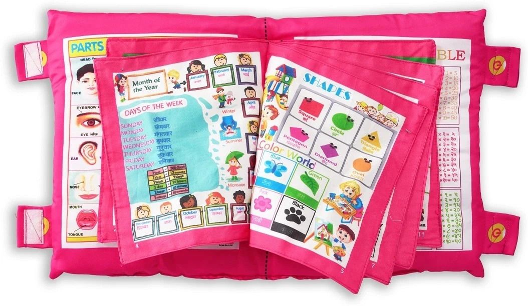 Learning Pillow Microfibre , Fruits, Nature, Animals, Birds Cushion (Pink)