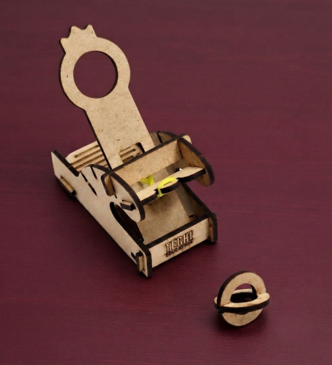 erhindia STEM DIY Wooden Mini Catapult Launcher Science Working Project Model Kit-picture-22