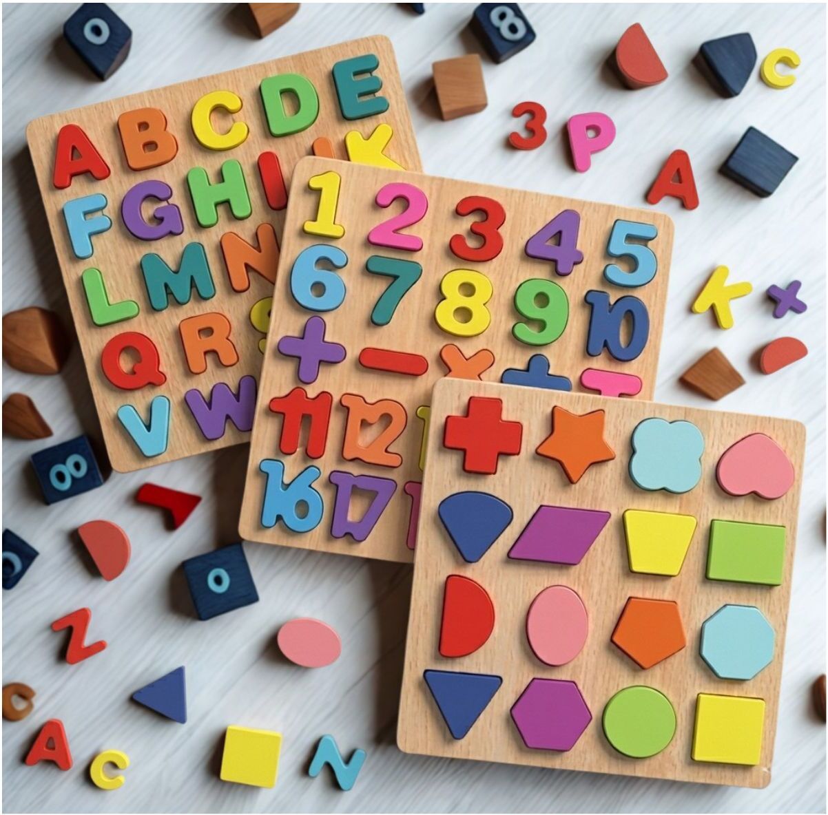 Montessori Educational Wooden Puzzle Board for Toddlers and Preschool WD-581-image-25
