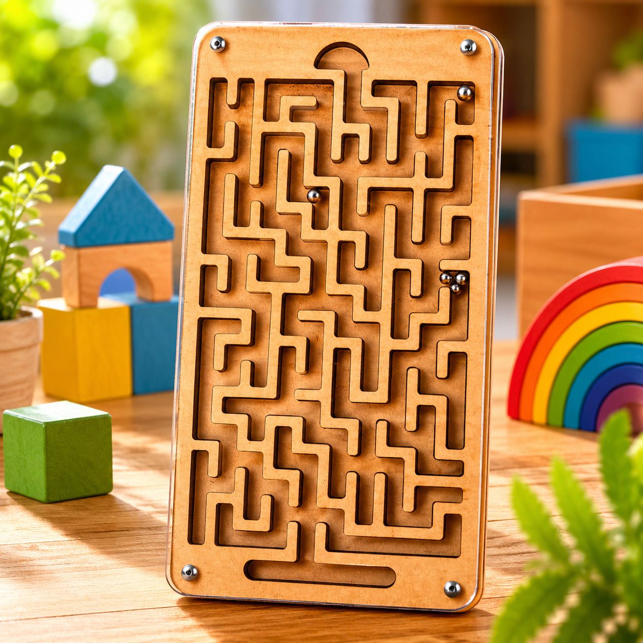 Wooden Ball Maze Game with 6 Balls for Cognitive Skill Development-image-16