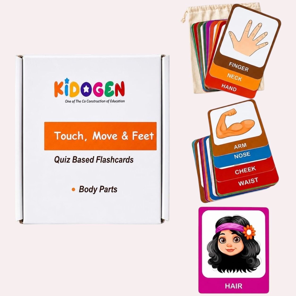 kidogen Kids Body Parts Learning Flash Cards | Educational Activity Cards for Toddlers-picture-27