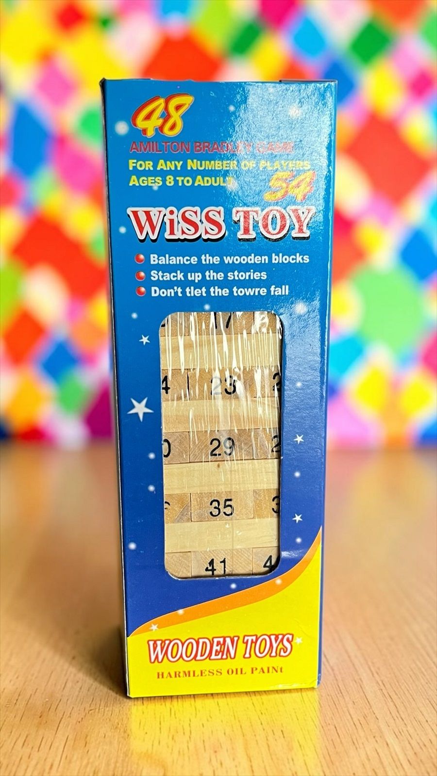 54-Piece Wooden Tumbling Tower Block Game(Size 2)-image-37