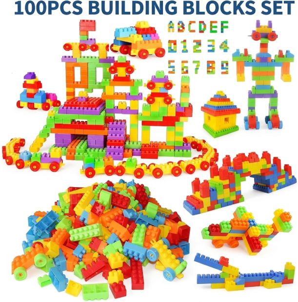 100 Pcs Building Blocks Set for Kids | DIY Construction Toy for Boys & Girls-image-39